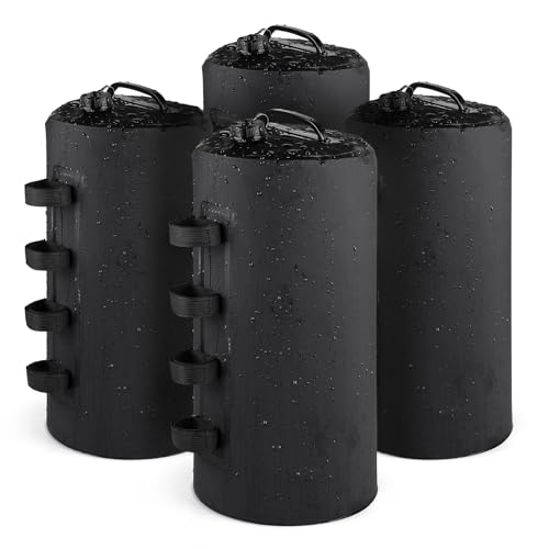 SWAWIS 4 Pièces Poids pour Tonnelle 20L PVC Sac de Lestage pour Pieds de Tente Pop-up Poids Tonnelles de Jardin Exterieur avec Dispositif Anti-Reflux pour...