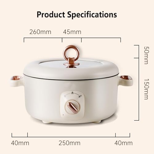 Mini Portable Electric Frying Pan Electric Cooker Non-Stick Multifunctional Electric Pot with Lid, Temperature Control, for Stir-Frying, Steaming and Quick Cooking - Image 2