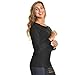 Angelina Lady's Fleece Lined, Crew neck, Long Sleeves Thermal Top, #7915 Black_M
