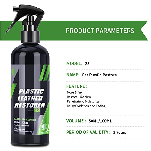 100ml Car Plastic Leather Care Agent,MoreChioce Car Interior Leather Seat Restorer Agent Liquid Plastic Cleaner Restorer Refurbishment Repair Agent for Car Interiors Exterior - Image 3