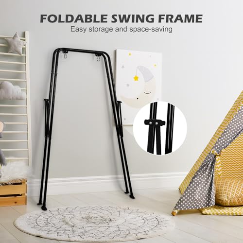 Foldable Baby Swing Frame, Heavy Duty Metal A-Frame Swing Sets for Most Toddlers Swings/Baby Jumper/Hammock Chair, Easy to Assemble, Portable to Store, Holds up to 200lb - Thumbnail 7
