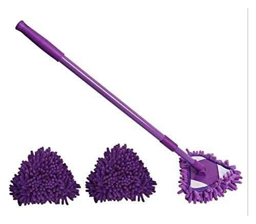 Balai de nettoyage triangulaire rotatif en chenille pour sols et murs