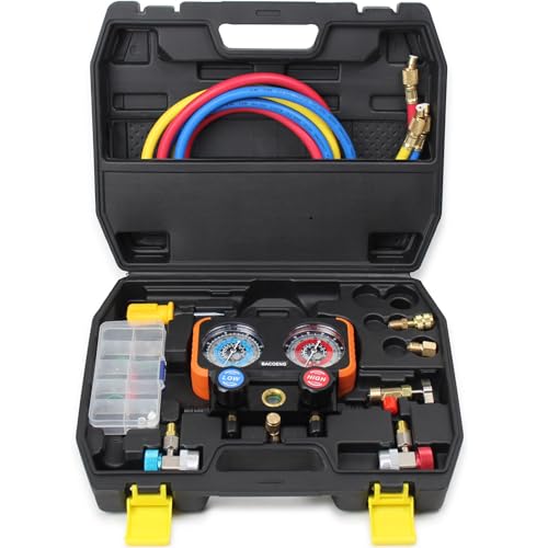 BACOENG HVAC Gauges with Hoses Set for R134A R410A R404A ...