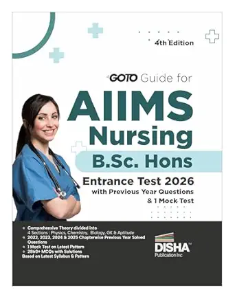 Disha Go To Guide for AIIMS Nursing B.Sc. Hons. Entrance Test 2026 with Previous Year Questions & 1 Mock Test 4th Edition