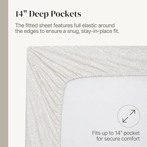 Modern Threads Printed 3-Piece Extra Soft Bedding Sheets & Pillowcase Set, Deep Pocket up to 16 inch Mattress Abella Twin by Modern Threads - Used condition - Image 6