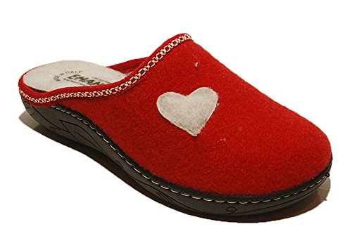 Calzaturificio EMANUELA - Zapatillas de Estar por casa para Mujer Rojo Rojo 39