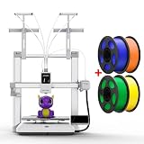 Anycubic Kobra X Impresora 3D Multicolor Tamaño de Impresión 260 × 260 × 260 mm y PLA Filamento 4KG con Carrete Desmontable, Azul + Verde + Naranja + Amarillo