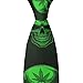 MZERSE Fashion Neckties Mens Shirt Uniform Skinny Tie for Business Holiday Necktie Green WeedLeaf Leaves Leaf Skull