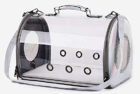 Bolso Transporte Mascota Rosa/Transparente 28 x 34 x 24.5 cm