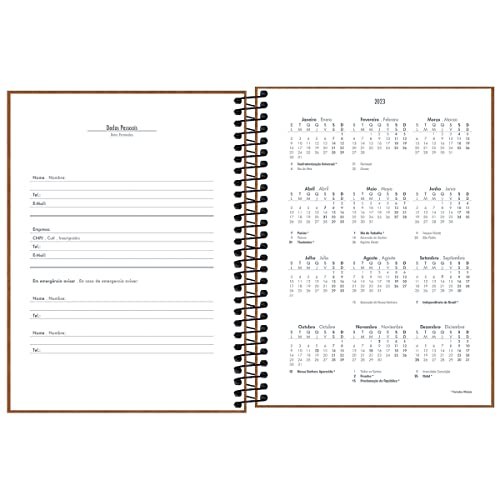 Planner Espiral 17,7 x 24 cm Prátika 2023 - Bordô - Tilibra