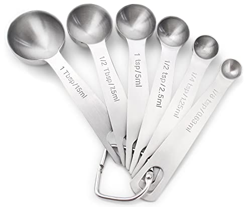 1Easylife 18/8 Stainless Steel Measuring Spoons, Set Of 6 For Measuring Dry And Liquid Ingredients #TOP7