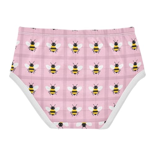 Wusikd Cute Bees Girls' Underwear Cotton Pink Girls Briefs Soft Toddler Underwear 2T2