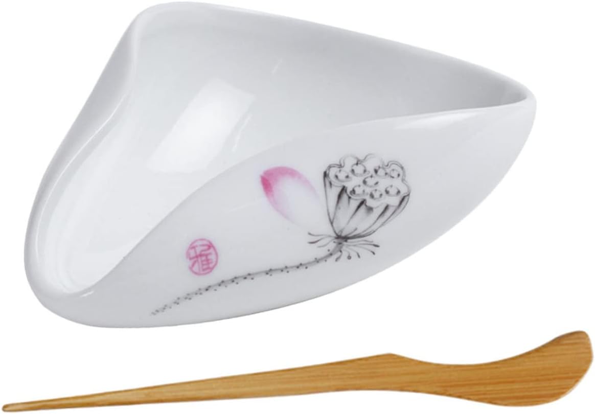 Ceramic Tea Scoop Set White Jade Porcelain Tea Spoon and for and Loose Leaf Serving