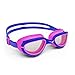 AqtivAqua Junior Swim Goggles for Kids (ages 4-12) with Anti Fog Technology and UV Protection ● Comfortable and Easy to Use Swimming Goggles for Kids (BlueViolet/DeepPink-Frame Clear-Lenses)