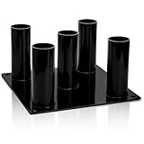 Tebery Barbell Floor Stand Holder, 5 Barbells Vertical Corner Storage Rack, Heavy Duty Home Gym Weight Organizer for Bars, Hex, Trap, Curl, Triceps Bars