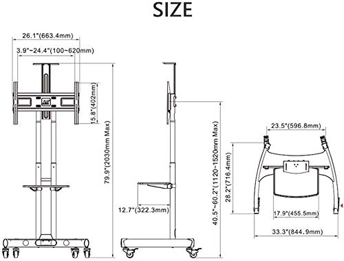 Soporte Móvil Universal para TV de 32 a 65 pulgadas miniatura 5