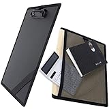 Slim Storage Clipboard, Clipboard with Storage Pocket, Plastic Clipboard with Pen Holder, Letter...