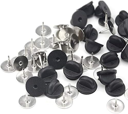 BGTXINGI 100PCS Tie Tacks with 100PCS PVC Rubber Black Pins Back for Jewelry Making and Crafting
