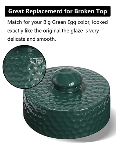 DOLAMOTY Accessories for Big Green Egg, Top Damper Cap for Big Green Egg Replacement Parts, Ceramic Chimney Cap for Big Green Egg Medium, Large and XLarge Size - Thumbnail 3