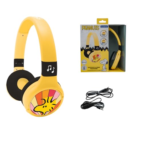 Lexibook, Peanuts, Casque Pliable 2 en 1 Bluetooth et Filaire, Casque Supra-auriculaire Confortable, Limitation de Volume sécurisée, Arceau réglable, Jaune,...