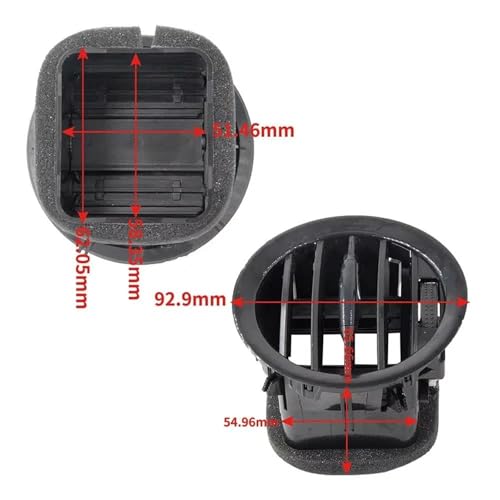 Buse aération climatisation noire chromée pour Opel Adam et Corsa D MK3 - 3