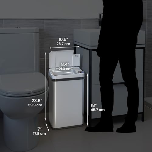 Caneca de basura automática iTouchless 15 litros acero inox miniatura 6