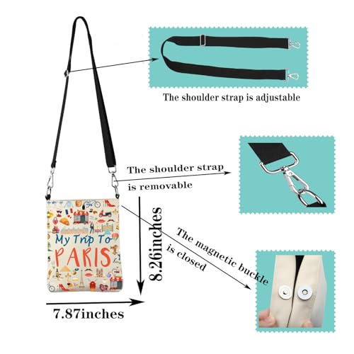 JYTAPP Paris Trip Travel Crossbody Purses for Women - My Trip To Paris Souvenir Gifts - Casual Crossbody Bag2