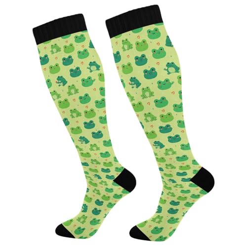 Calcetines De Compresión Animales Clásicos De Ranas Corazón De Sapo Antiampollas Adultos Medias Cómodos Medias Compresion Para Mujeres Recuperación Soporte Enfermera 50Cm