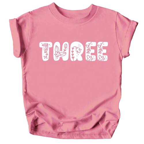 Image of Floral Numbers Ages 1-7 Birthday Girl Shirt for Baby & Toddler Youth Girls