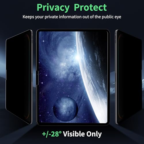 Image of Privacy Screen Protector Compatible with iPad Air 13 In ,Removable iPad Air 13 Inch M2 / M3 (6 /7th Gen ,2024 /2025) Screen Protector, Anti-Glare Blue Light Film, Bubble Free Anti-Scratch Privacy Filter