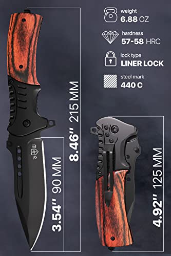 Pocket Knife Spring Assisted Folding Knives - Military Edc Usmc Tactical Jack Knifes - Best Camping Hunting Fishing Hiking Survival Knofe - Travel Accessories Gear - Boy Scout Knife Gifts For Men 0207 #TOP1