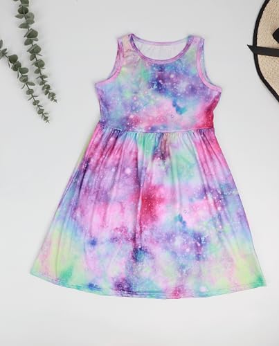 5-Pack Girls Dress,Casual Comfortable Girls Sleeveless Dress for Kids Spring Summer,Outdoor3