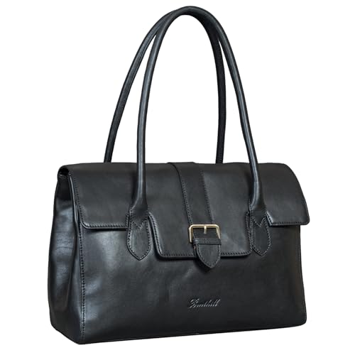 Sac à main en cuir véritable noir Benthill pour en finir avec les sacs fragiles et trop petits