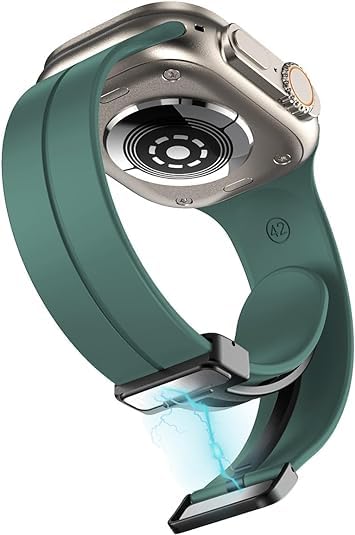 Image of Soft Silicone Sport Band Compatible with Apple Watch Ultra 49mm 45mm 44mm 42mm Magnetic Clasp Adjustable Strap For iWatch Series 10 9 8 7 6 5 4 3 2 1 SE Ultra 2nd gen (Only Strap, No Watch)