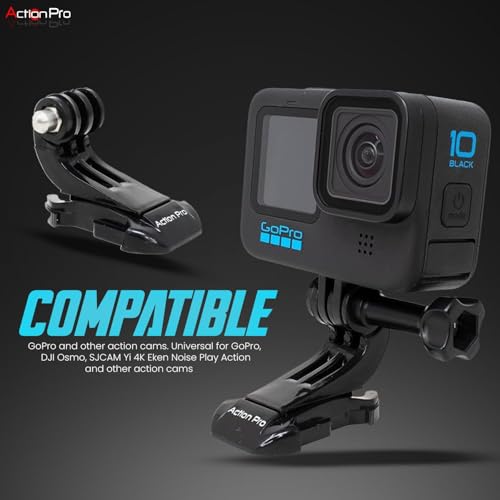 Image of Action Pro Made in India Improved Tough J Hook Quick Release Buckle Mount Compatible with GoPro Hero 13 /12 /11 /10 /9 /8 /7 /6 /5 /4, DJI Osmo, Insta360, SJCAM, AKASO, YI & Other Action Cameras (Pack of 3)