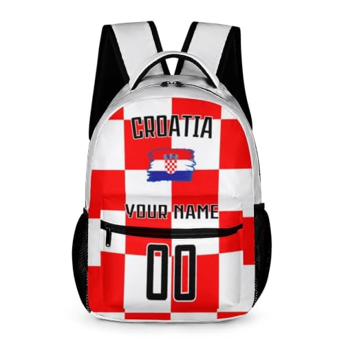 ZSX74B Croatia Custom Kids Soccer Backpack, Personalized School Bag