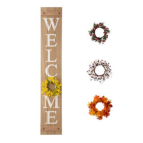 Glitzhome Spring Winter Welcome Sign for Front Porch,...