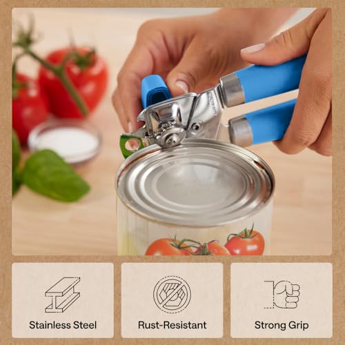 Image of GORILLA GRIP Upgraded Model Stainless Steel Manual Can Opener, Aqua