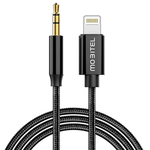 Mobitel Aux Cable for iPhone in Car 1M Aux to Lightning Cable 3.5mm Headphone Jack Adapter Nylon Braided Audio Cable Lead Compatible with iPhone 14 13 12 11 Car Stereo Speakers Headphones iPad Home Mobitel Aux Cable for iPhone in Car 1M Aux to Lightning Cable 3.5mm Headphone Jack Adapter Nylon Braided Audio Cable Lead Compatible with iPhone 14 13 12 11 Car Stereo Speakers Headphones iPad Home