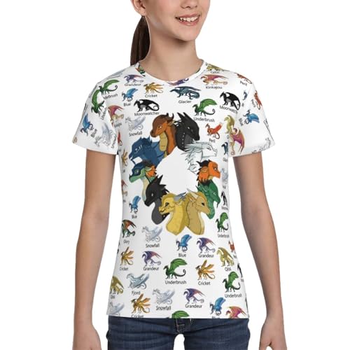 T Shirt Short Sleeve T-Shirt Crewneck Tee Casual Cute Dragon Graphic Tops4