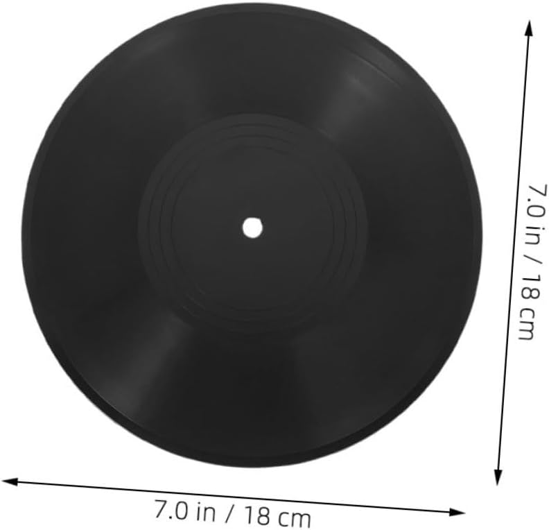 6pcs Black Blank Vinyl Record Decor for Wall, Music Room image 2