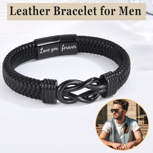 Pulsera de cuero para hombres y adolescentes miniatura 2