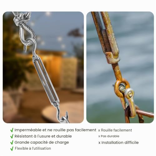 Tendeur Cable Inox Crochet De Ridoir M5 Tendeur De Fil Crochet Et Oeil – vue 5