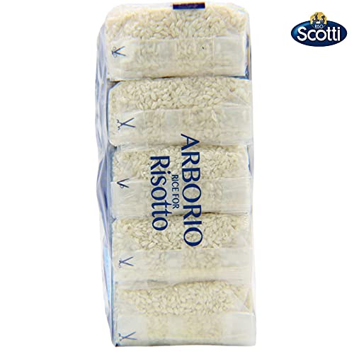 Arborio Rice For Risotto, 11 Lbs (5X1 Kg) Product Of Italy, Chef Selection, Gluten Free, Non-Gmo, Vacuumed Packed, Riso Scotti #TOP3