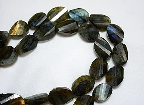 Labradorite Twisted Nuggets perles de qualité gemme reflets bleus 15mm