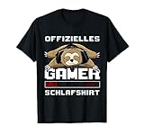 Offizielles Gamer Schlafshirt Gamer Pyjama Faultier T-Shirt
