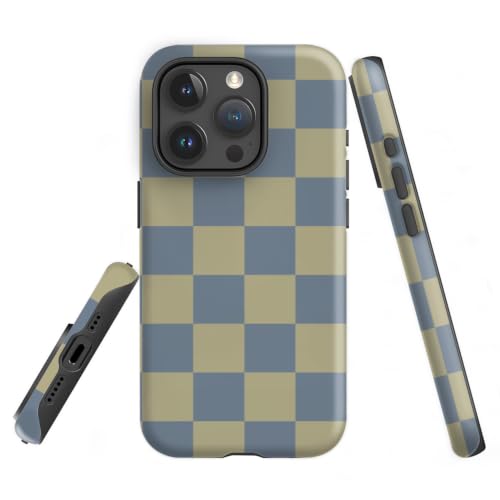 Vyukyio Cute Hazy Blue-Gray Checkerboard Phone Case for iPhone 13 Pro Max