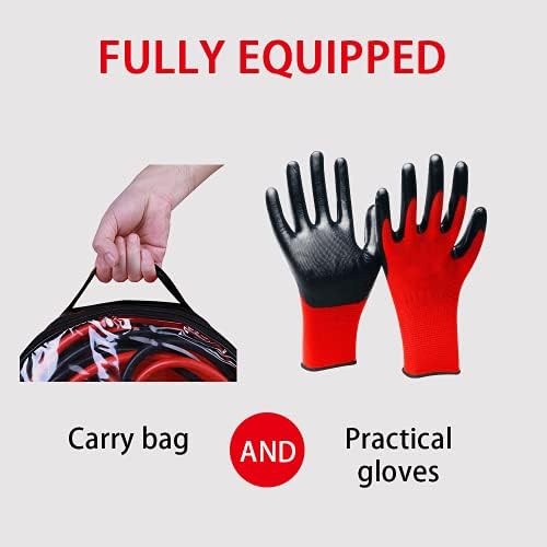 MIKKUPPA Jump Leads 3m 800AMP Jumper Cable Professional Car Van Battery Booster Cables, Heavy Duty for 6V, 12V and 24V with Gloves and Storage Bag
