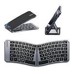 MoKo Ergonomic Foldable Keyboard, Split Portable Folding Bluetooth Keyboard for Business Travel, Ultra Slim Rechargeable Wireless Keyboards for iOS/Android/Windows Tablet PC Smartphone
