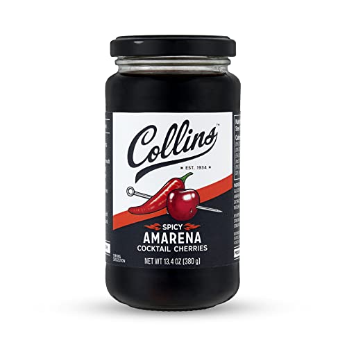 Collins Spicy Amarena Cherries in Syrup, Black Cherries for Old Fashioned or Manhattan, Cocktail Cherries, Garnish for Cocktails or Desserts,13.4oz - Thumbnail 7